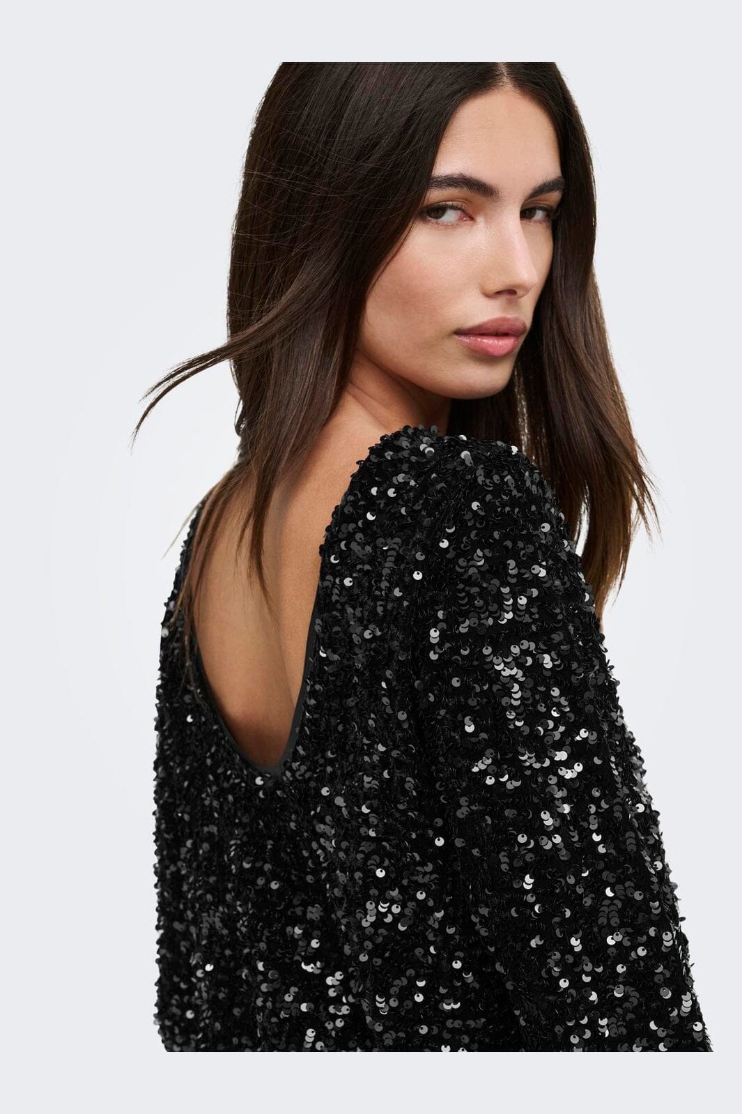 Only - Onlconfidence L/S Bell Dress - 5171191 Black Dtm Sequin