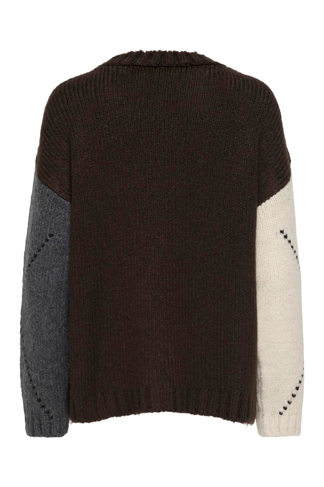 Only - Onlcozy Ls Argyle O-Neck Knt - 5103097 Coffee Bean Argyle/Birch/Dgm/Black
