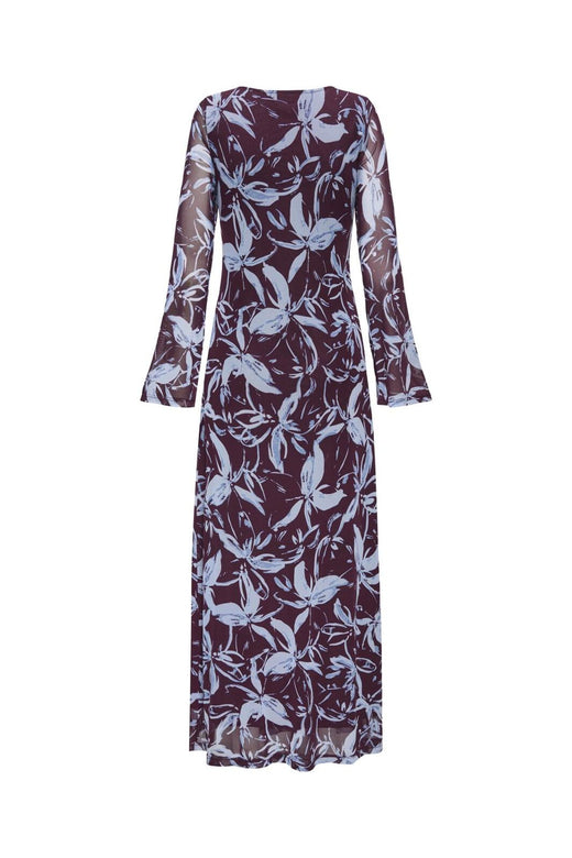 Only - Onlcyril Mesh L/S Ankel Dress - 4963719 Port Royale Blue Flowers