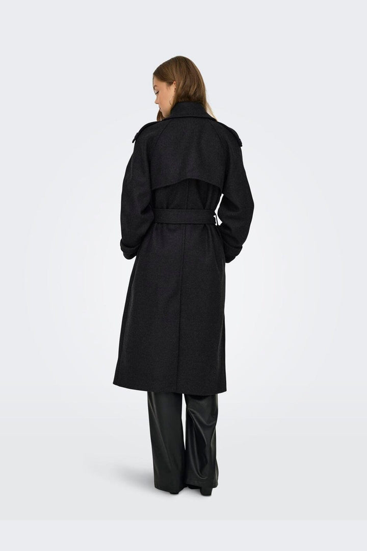 Only - Onldear-Trillion Long Belt Coat - 4732311 Dark Grey Melange