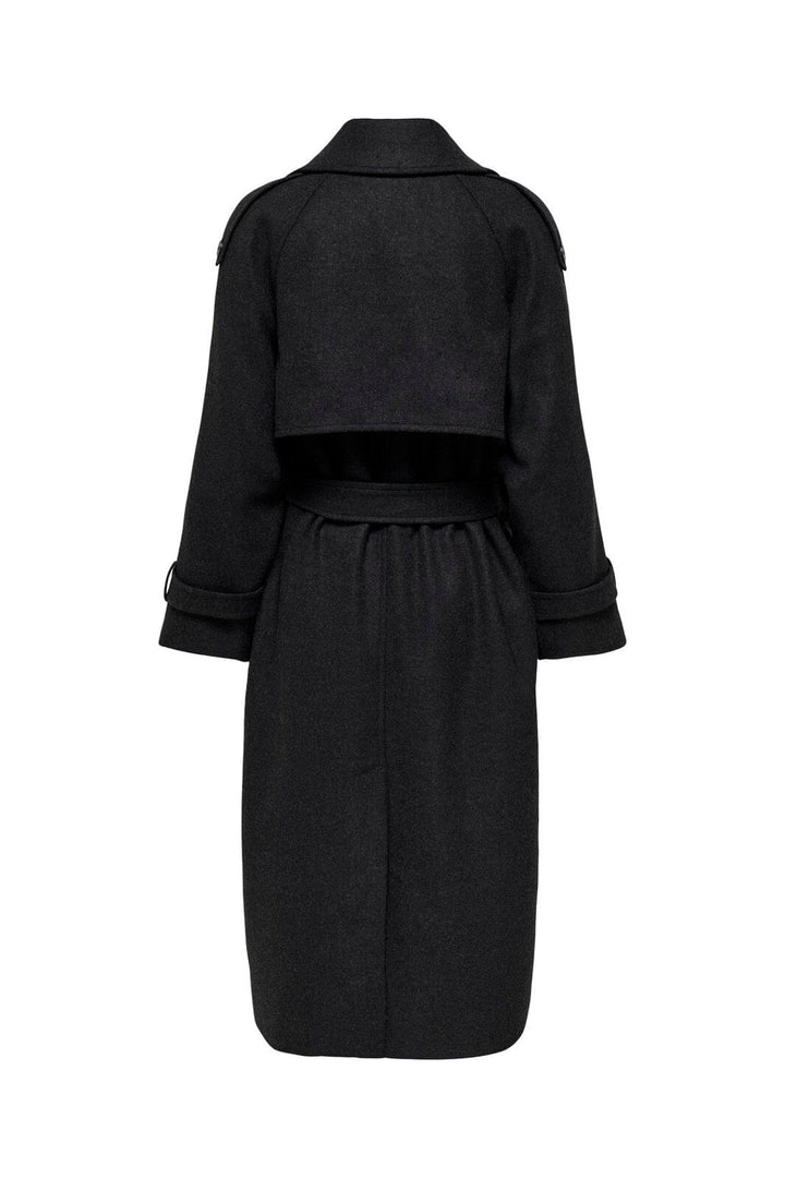 Only - Onldear-Trillion Long Belt Coat - 4732311 Dark Grey Melange