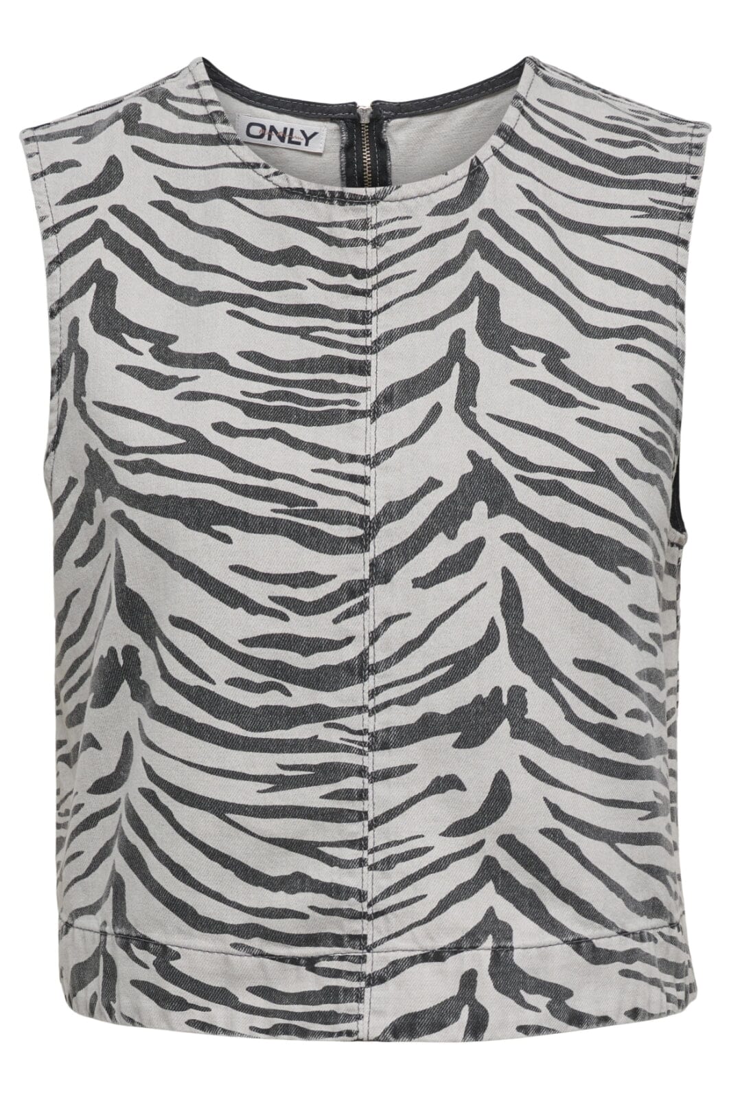 Only - Onldorsi Sl Zebra Top Sik - 4838986 Light Grey Denim Zebra