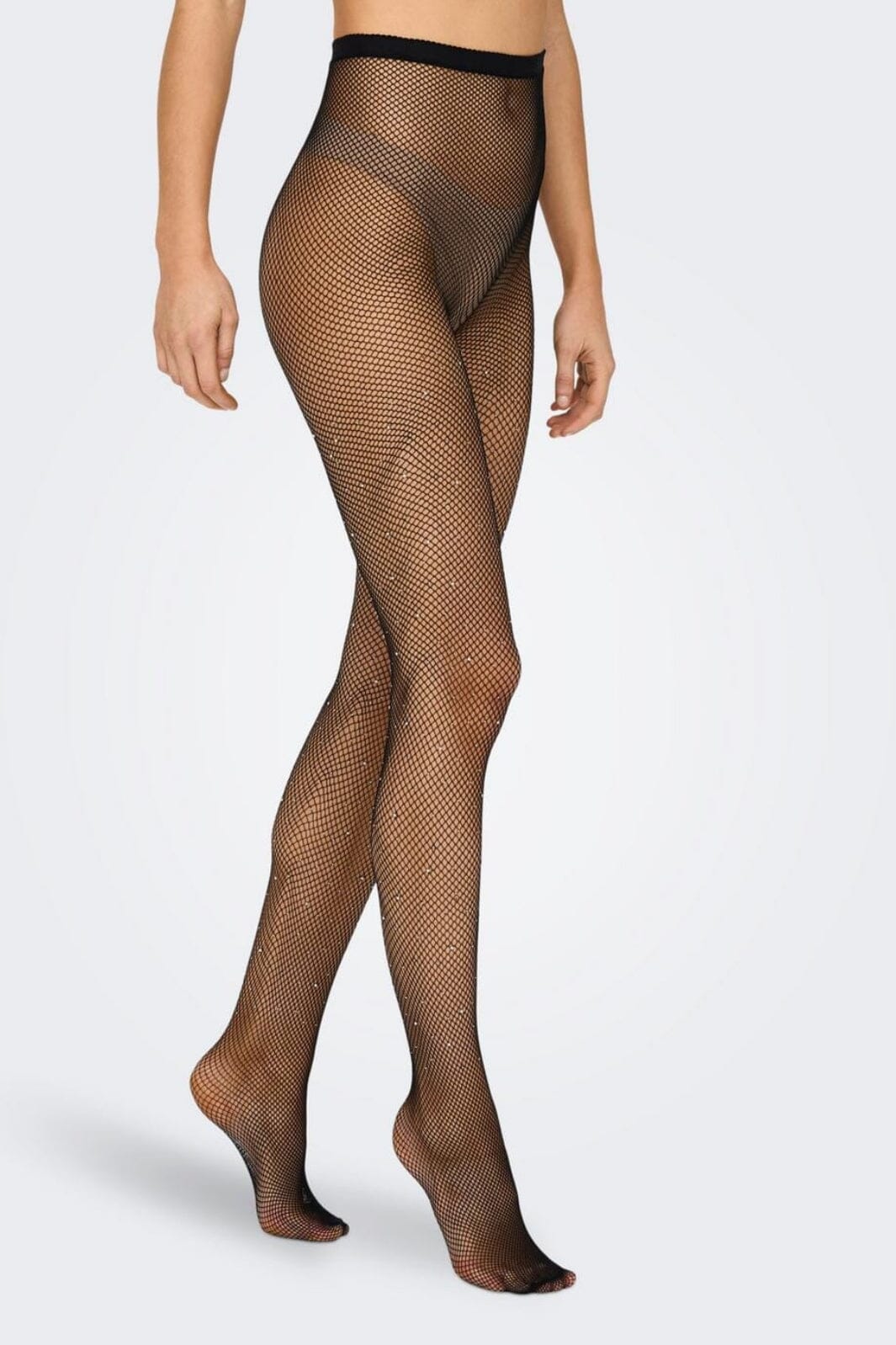 Only - Onlebba Fishnet Rhinestones Tights - 4360046 Black