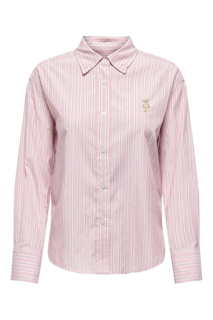 Only - Onlelara L/S Emb Shirt - 4976625 Crystal Rose Cloud Dancer