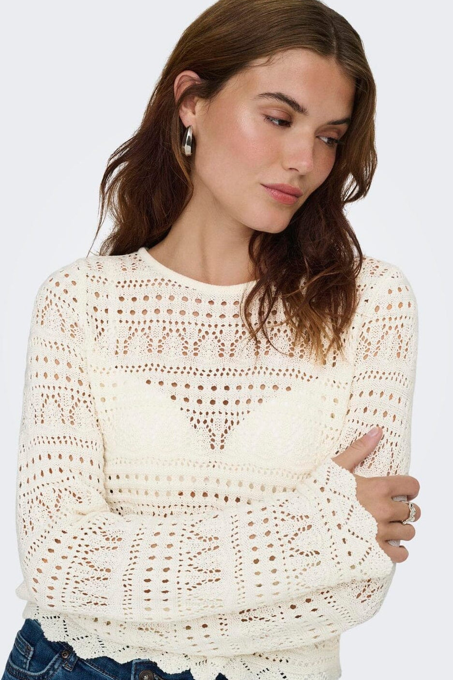 Only - Onlelke Life Ls Pullover Knt - 4901575 Birch