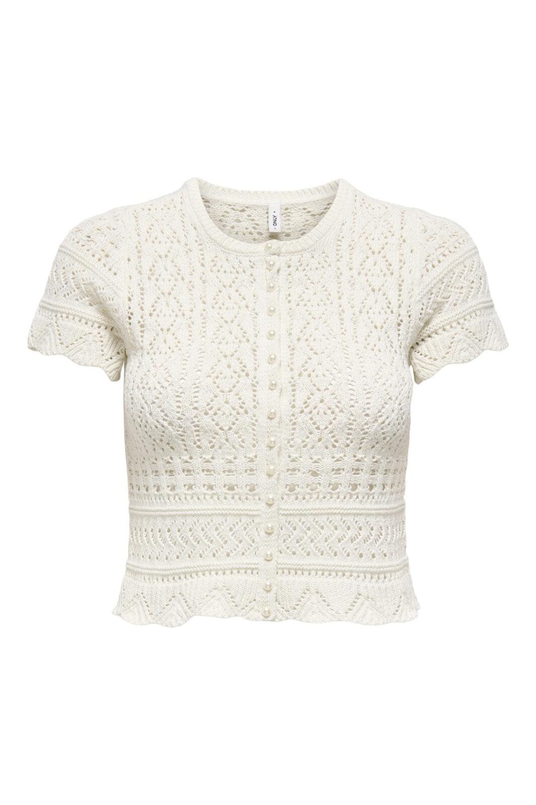 Only - Onlelke Life Ss Pearl Cardigan Cc Knt - 4972395 Birch White Pearl