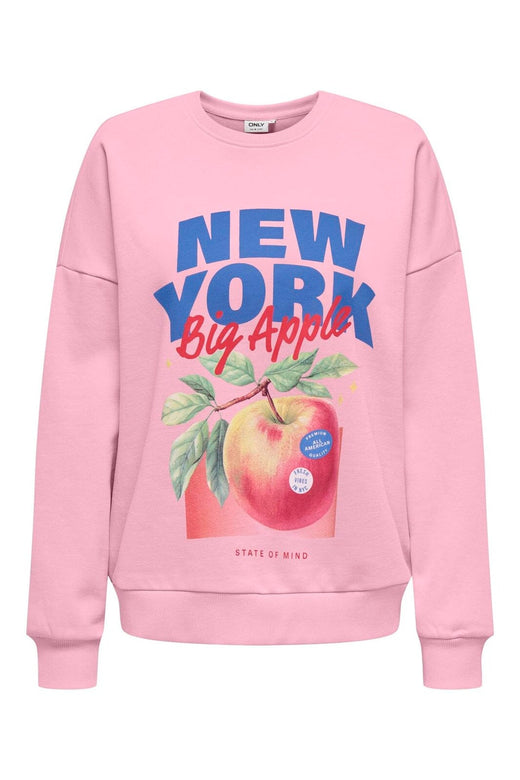 Only - Onlelo L/S Print Box Swt - 5012620 Romance Rose New York