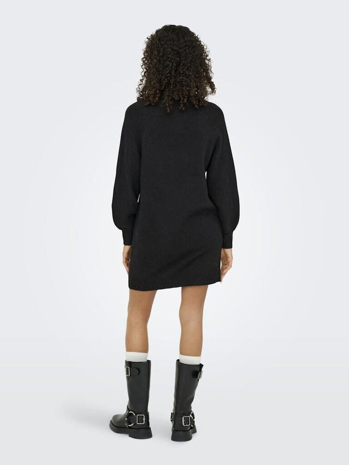 Only - Onlemma Life Ls Button Onec Dress Cc Knt - 4853473 Black Gold Button Kjoler 