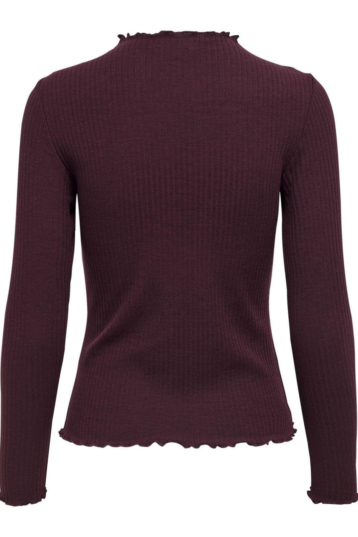 Only - Onlemma L/S High Neck Top - 3437408 Madder Brown