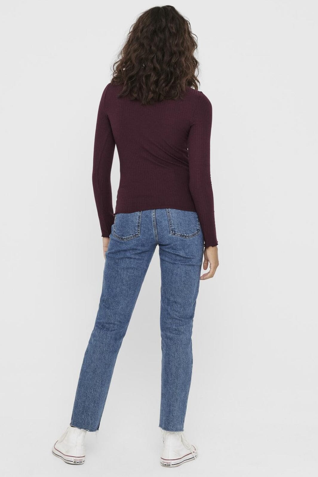 Only - Onlemma L/S High Neck Top - 3437408 Madder Brown