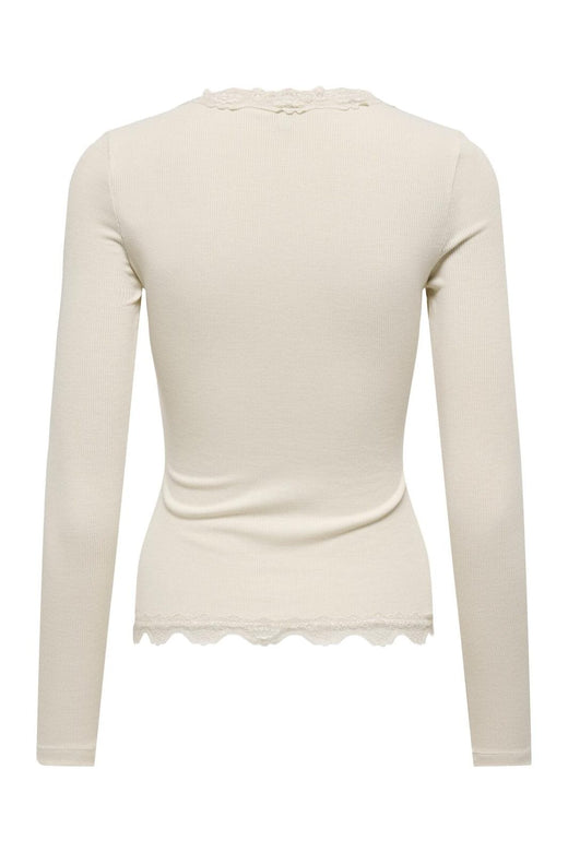 Only - Onlenea L/S Lace Mix Placket Top - 4868805 Birch Pearl Buttons
