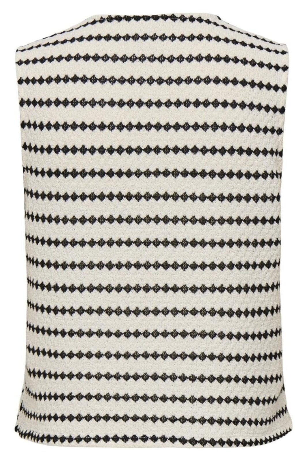 Only - Onleva S/L Short Stripe Vest - 4757606 Cloud Dancer Black