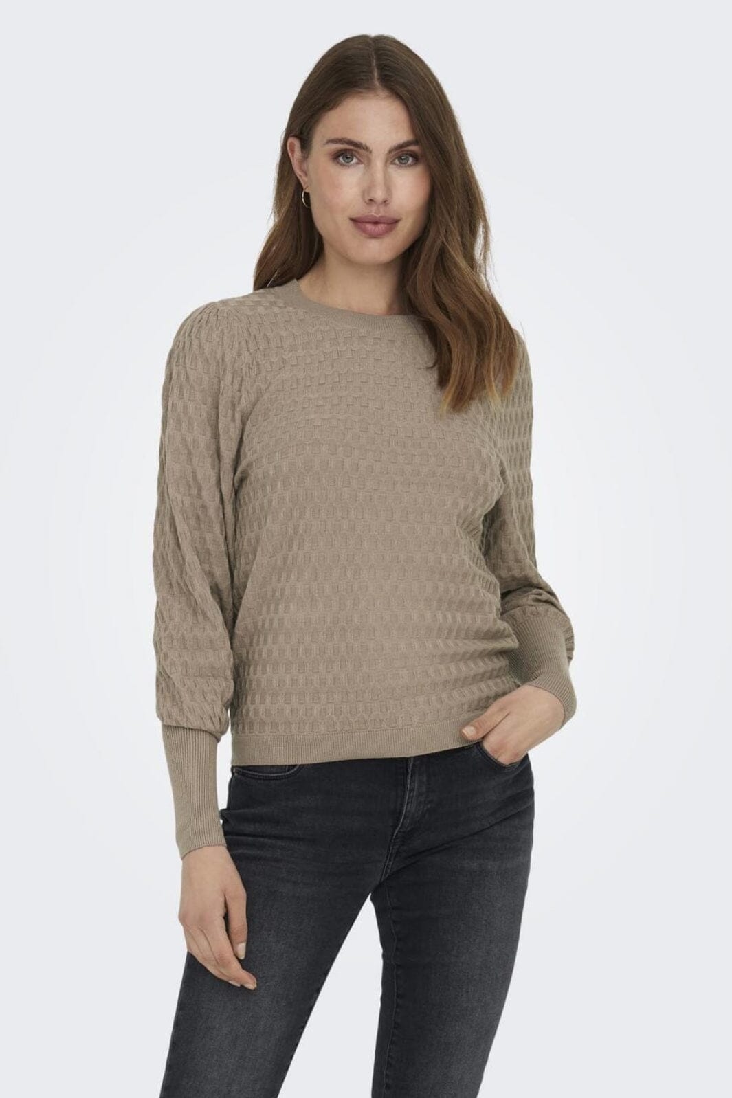 Only - Onlfaye Life L/S Pullover Knt - 4314190 Silver Mink