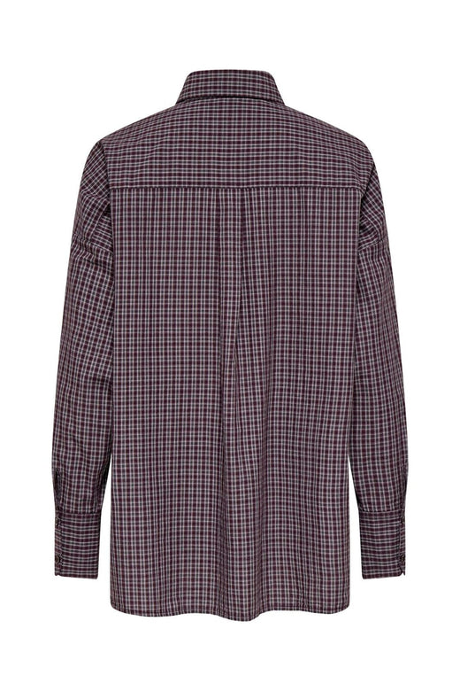 Only - Onlfenna L/S Oversize Check Shirt - 5025179 Winetasting Grey / White Check