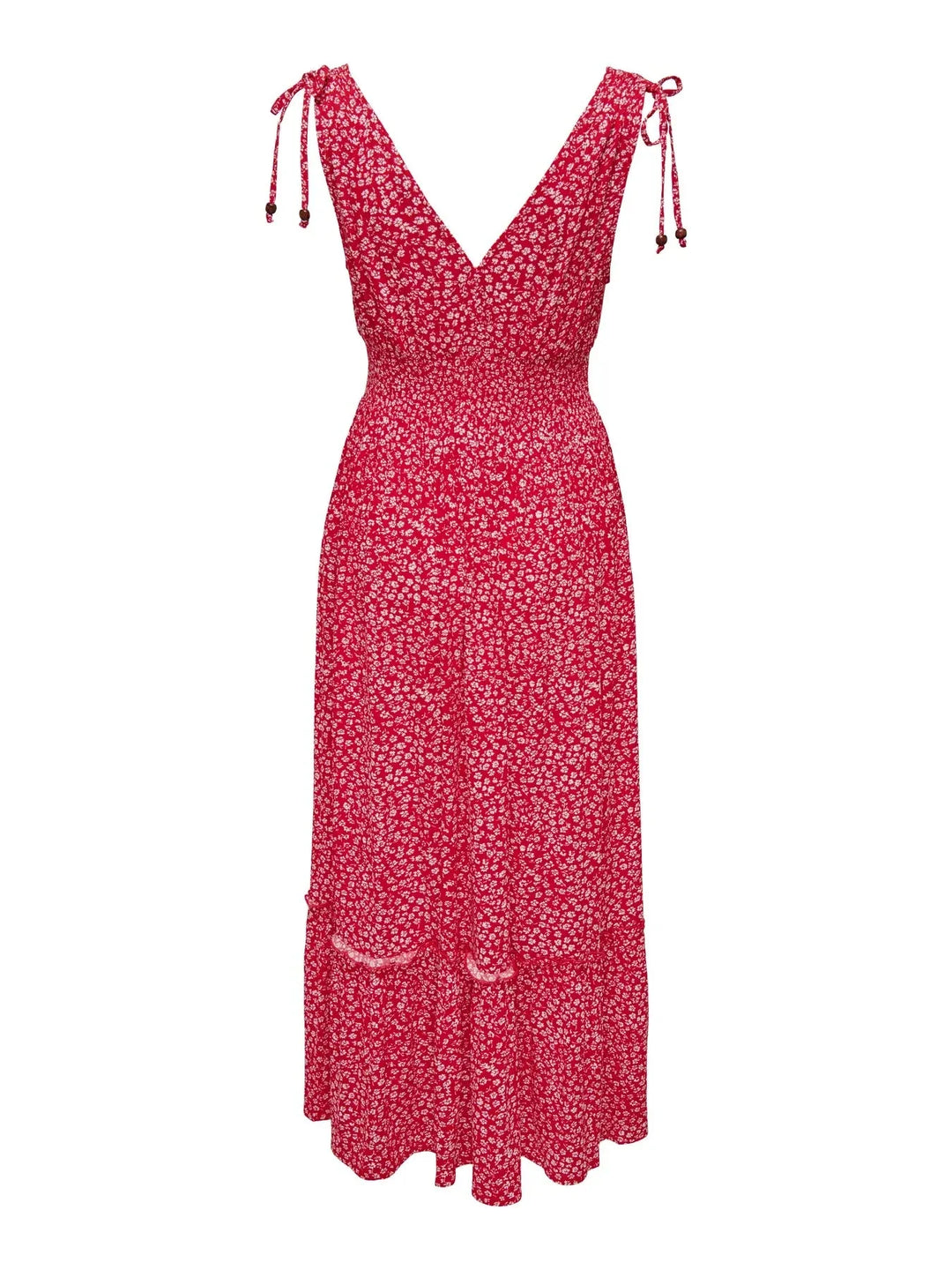 Only - Onlfernanda Life S/L Long Dress - 4366448 Salsa White Ditsy Kjoler 