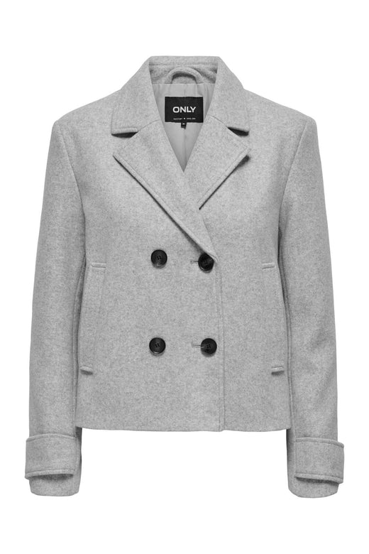 Only - Onlfreja Life Short Db Jacket - 4595231 Light Grey Melange Melange