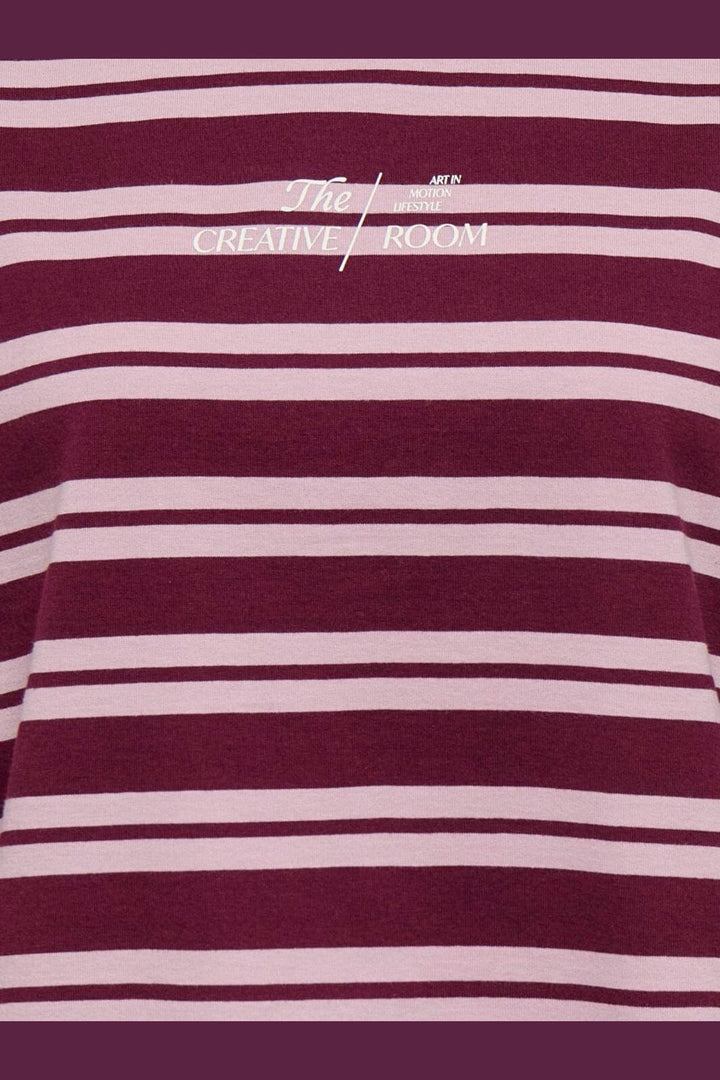 Only - Onlfreja L/S Stripe Top Cc - 5128182 Fig Freja New Autumn (Keepsake) + Creative Print