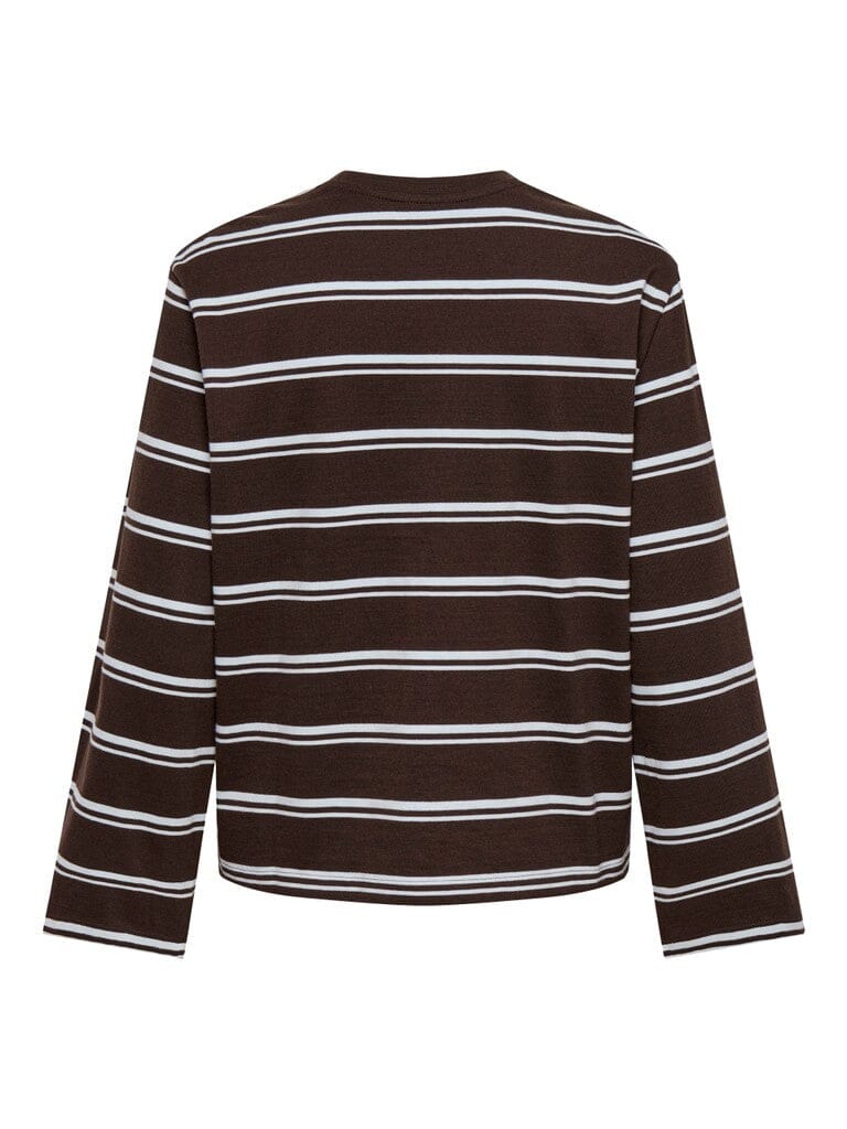 Only - Onlfreja Stripe L/S Wide Sleeve - 5082167 Coffee Bean Ballad Blue (Jana) Bluser 