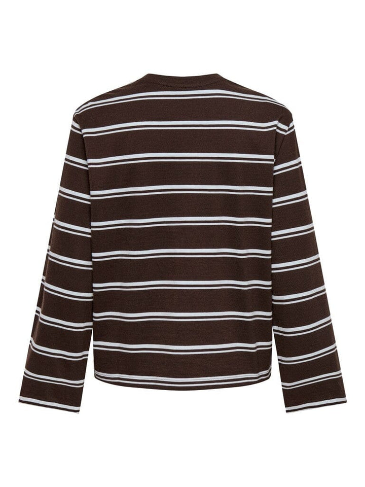 Only - Onlfreja Stripe L/S Wide Sleeve - 5082167 Coffee Bean Ballad Blue (Jana) Bluser 