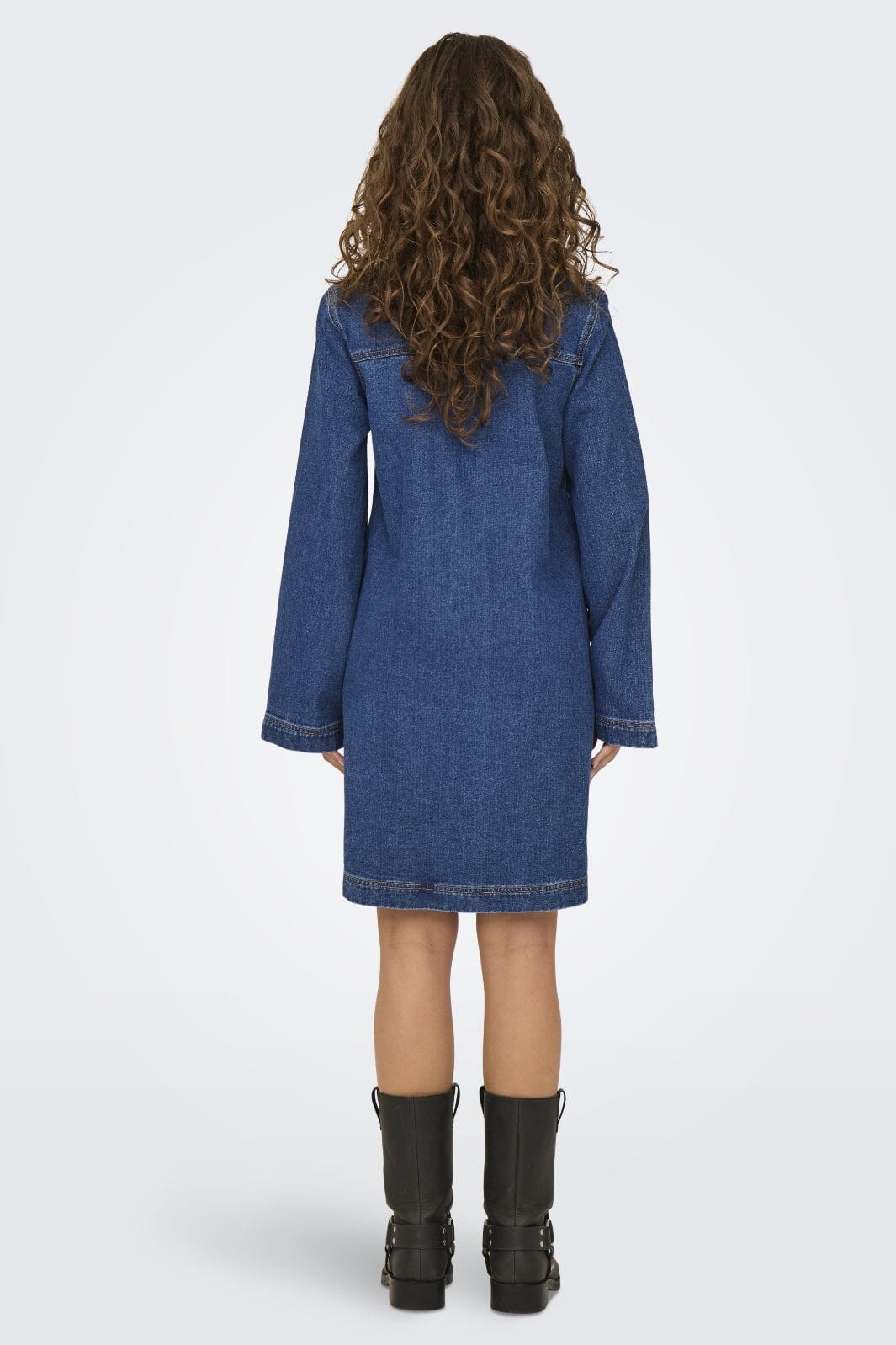 Only - Onlfreya L/S Bell Dress Gua - 4717375 Medium Blue Denim