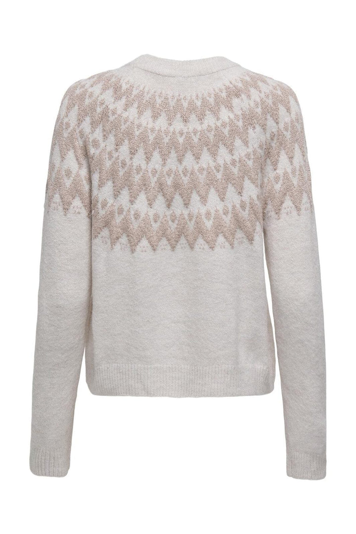 Only - Onlfry Ls Jq Glitter O-Neck Cc Knt - 4776862 Pumice Stone Melange/Rose Gold Glitter