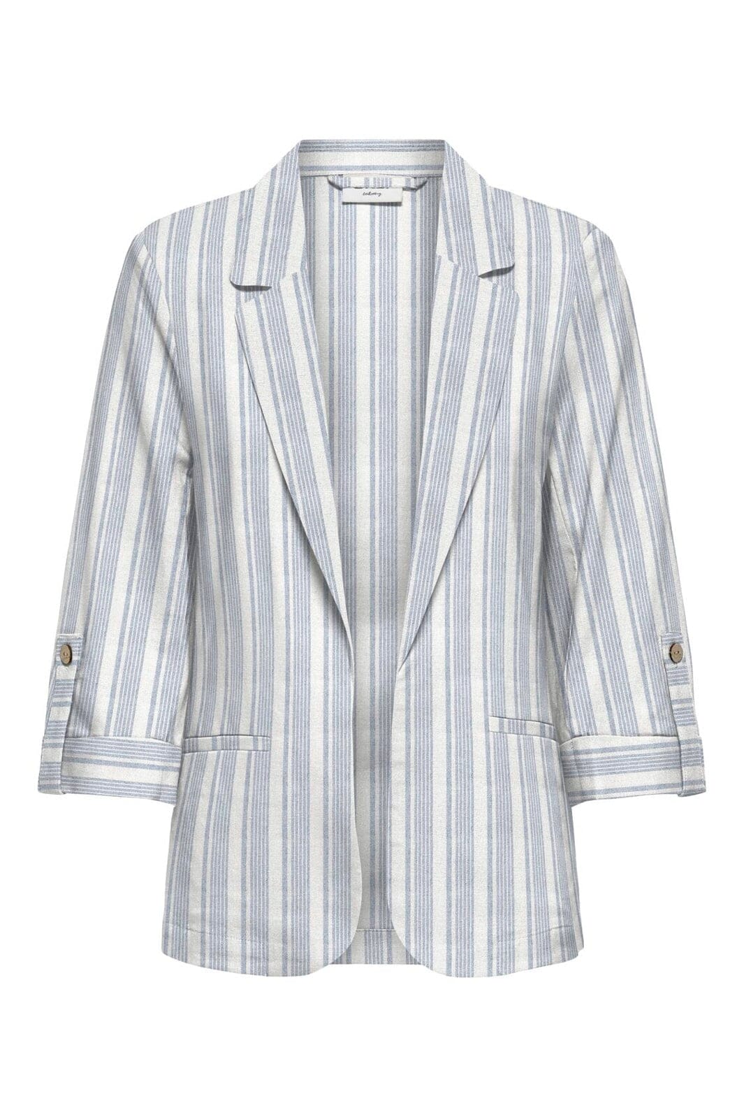 Only - Onlgoa 3/4 Unline Linen Bl Blazer Cc Tlr - 4984928 Coronet Blue Bright White