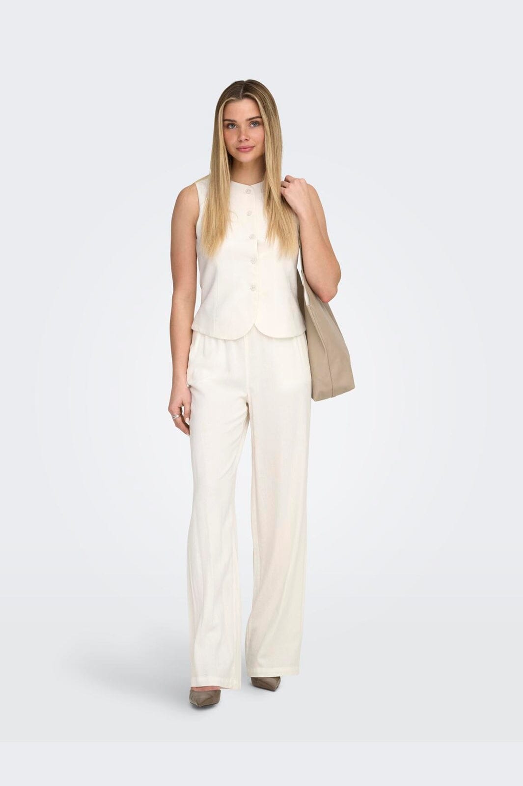 Only - Onlgoa S/L Linen Bl Waistcoat Cc Tlr - 4910243 Cloud Dancer