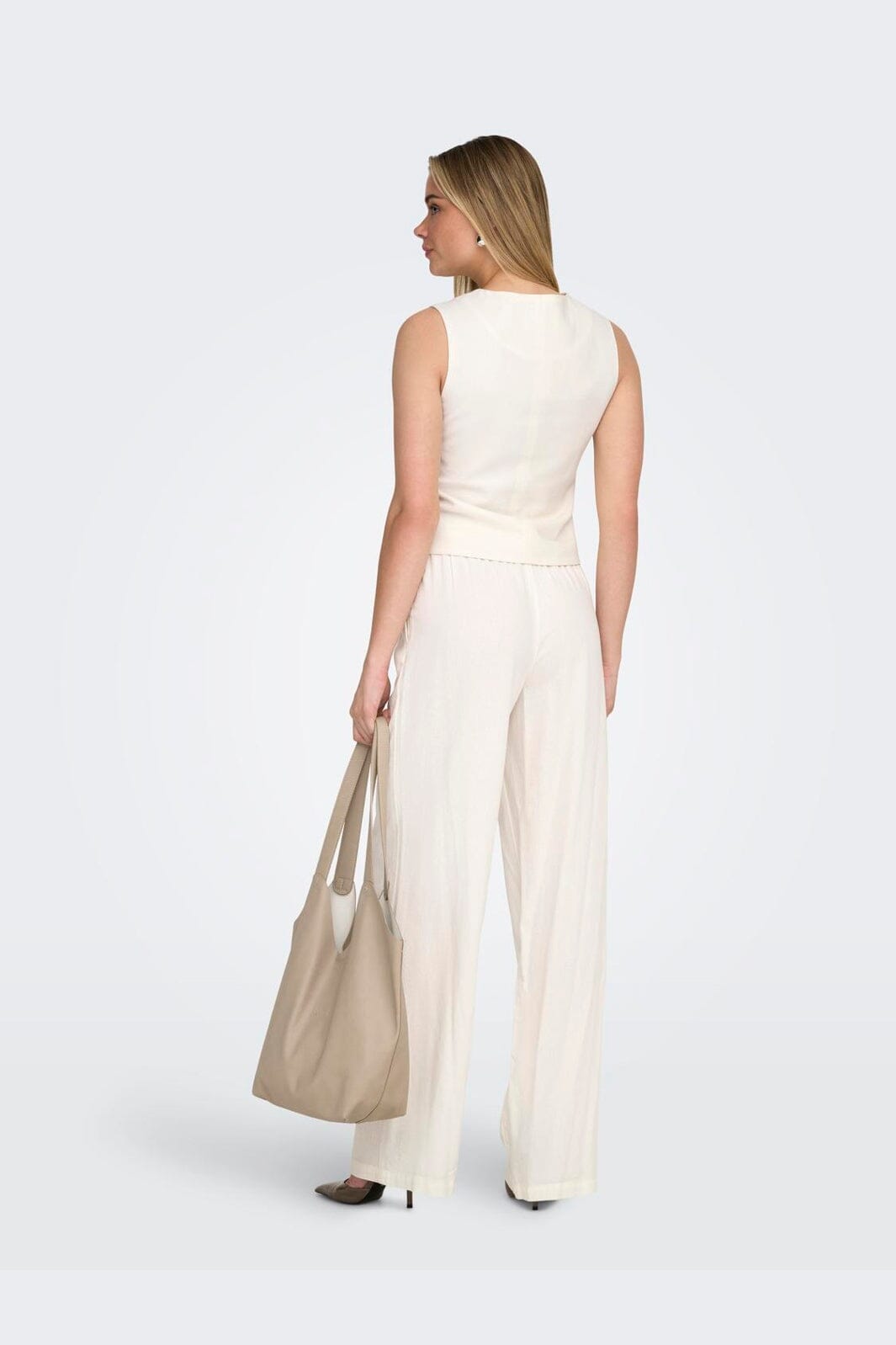 Only - Onlgoa S/L Linen Bl Waistcoat Cc Tlr - 4910243 Cloud Dancer