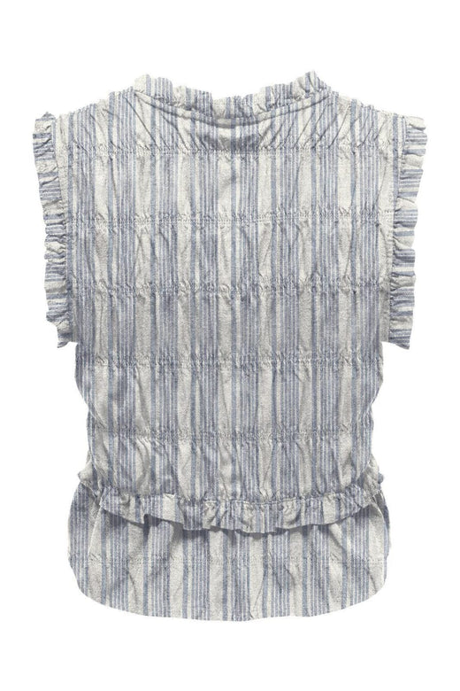 Only - Onlgoa S/S Linen Bl Frill Top Cc - 4984980 Coronet Blue Bright White