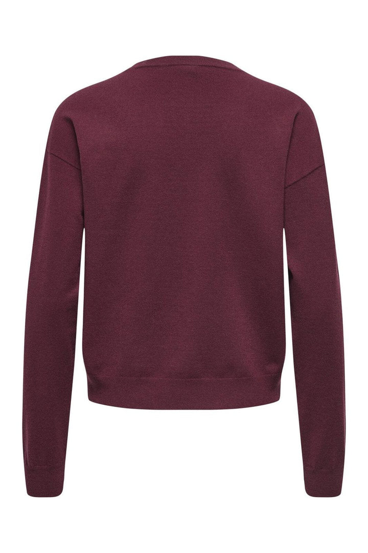 Only - Onlhalifax Ls Sequins O-Neck Knt - 4947030 Zinfandel Dtm Sequins