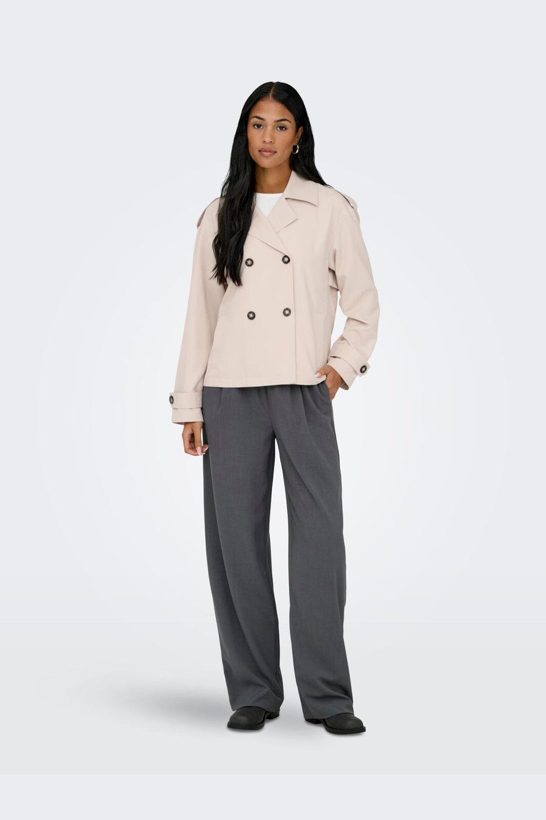 Only - Onlhannah Short Life Trenchcoat - 4982094 Humus