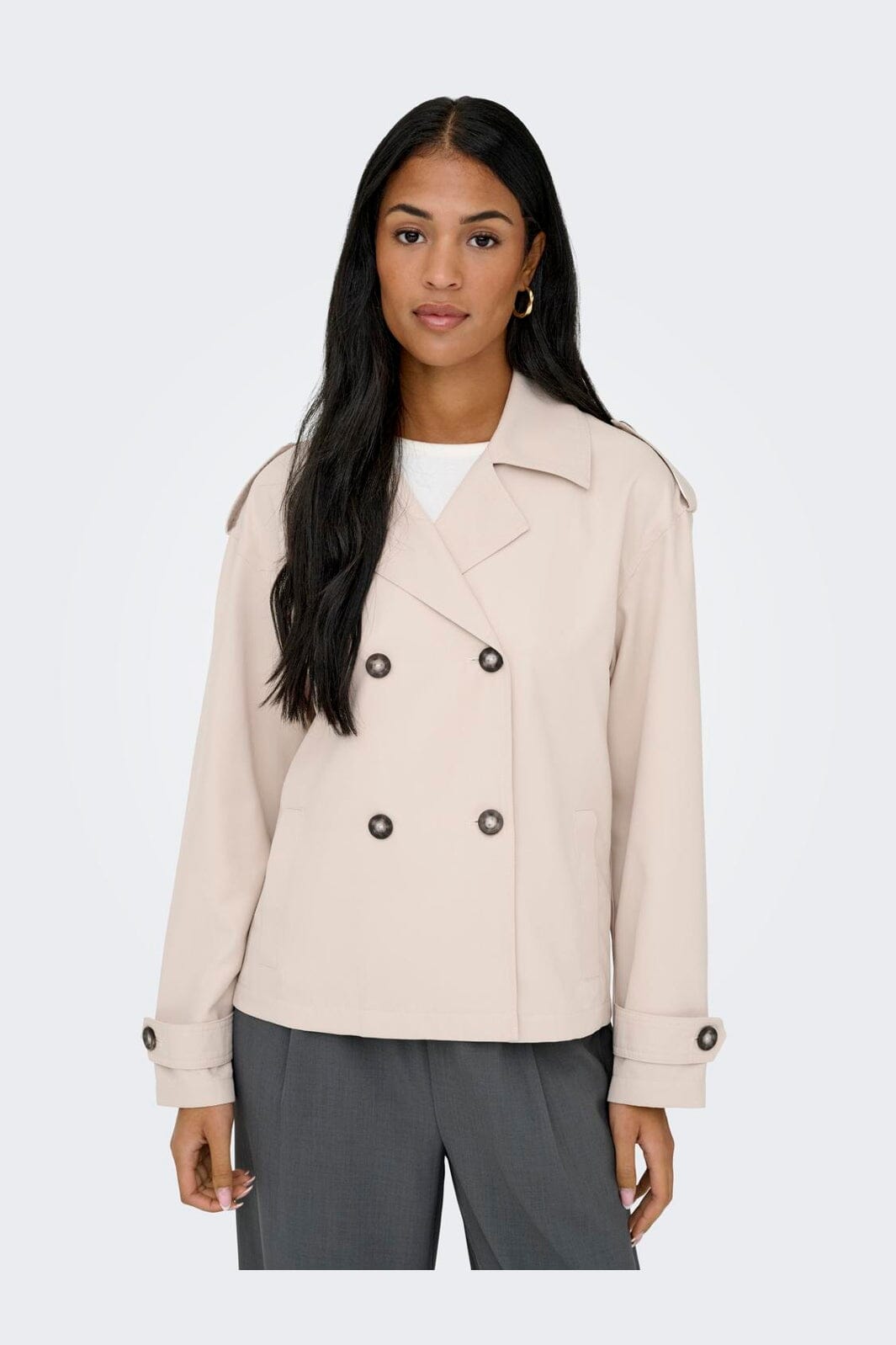 Only - Onlhannah Short Life Trenchcoat - 4982094 Humus
