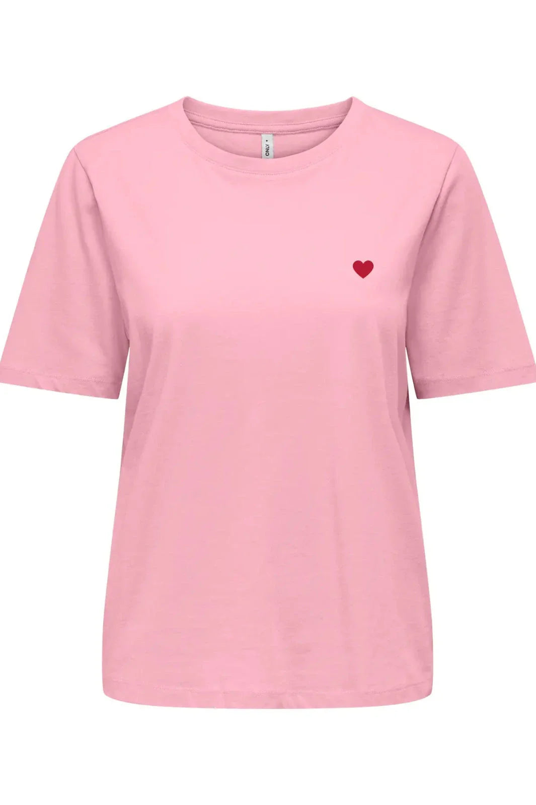 Only - Onlhappy Life S/S Emb Top - 5048918 Romance Rose Abdel Red Heart T-shirts 