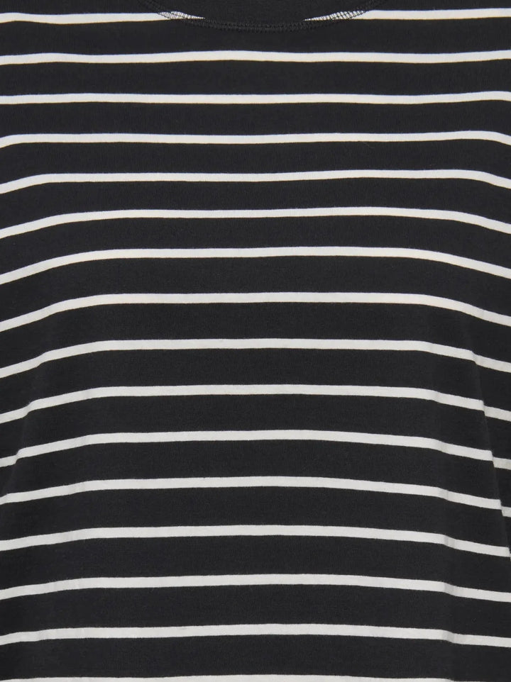 Only - Onlhappy L/S O-Neck Stripe Tee - 5110886 Black Cloud Dancer Lena Bluser 