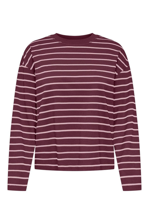 Only - Onlhappy L/S O-Neck Stripe Tee - 5203236 Fig Pale Lilac Lena