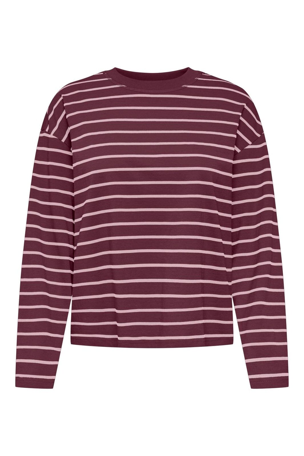 Only - Onlhappy L/S O-Neck Stripe Tee - 5203236 Fig Pale Lilac Lena