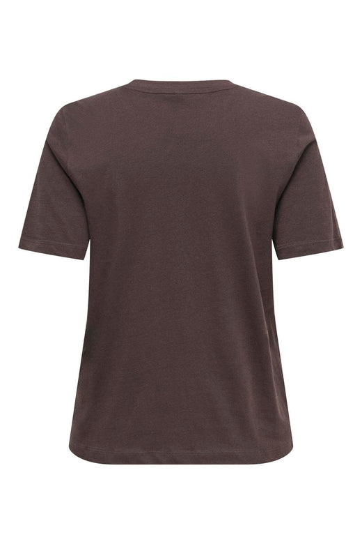 Only - Onlhappy S/S Emb Top - 5204457 Coffee Bean Chambray Heart