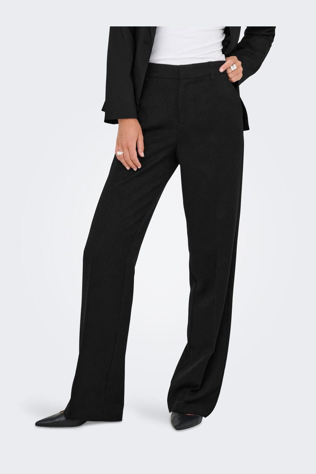 Only - Onlhattie-Lana W Mel Pant Tlr - 4757928 Black