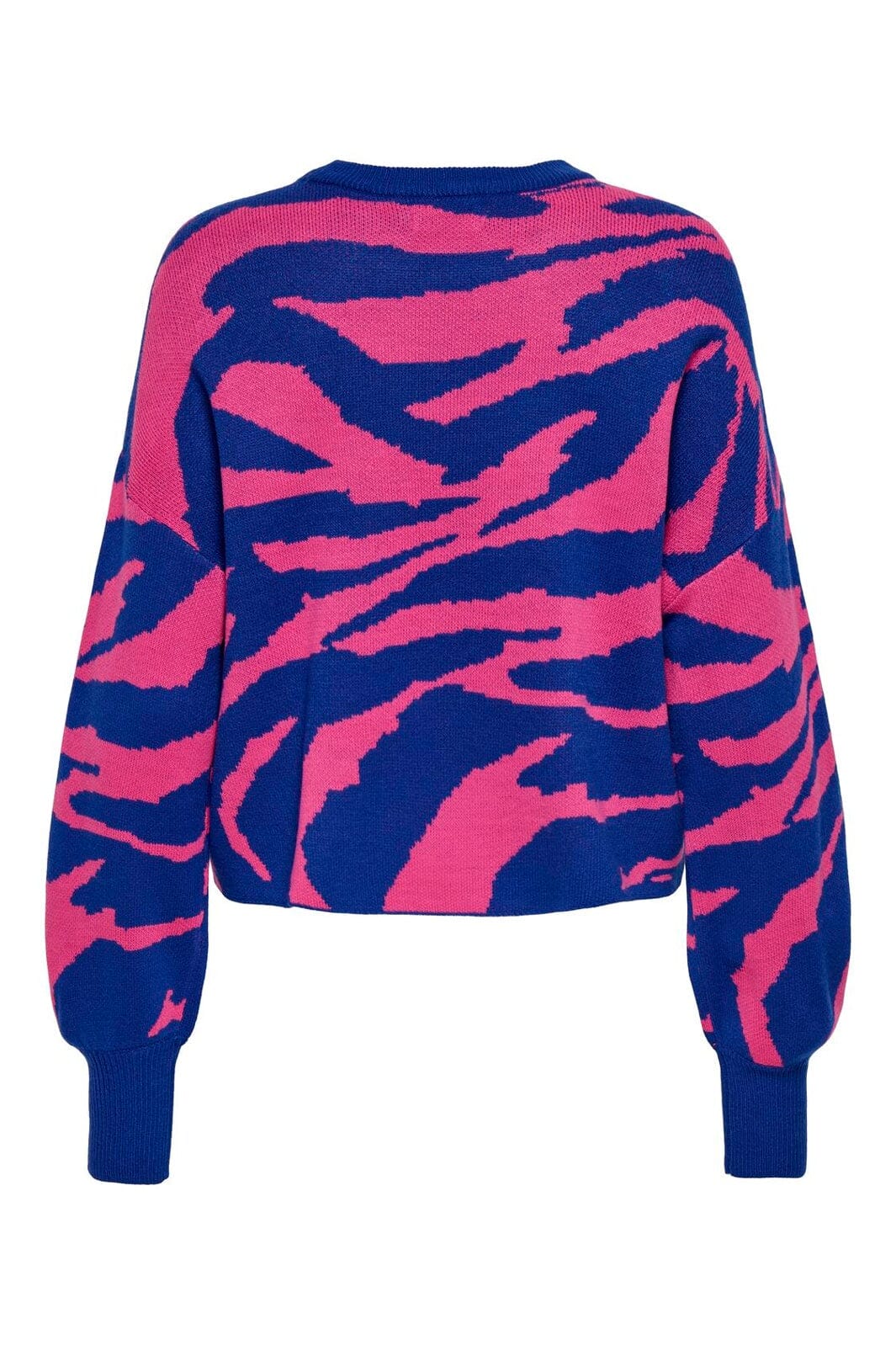 Only - Onlhilla Ls Jq Mix Box O-Neck Knt - 4999698 Dazzling Blue Pink Yarrow