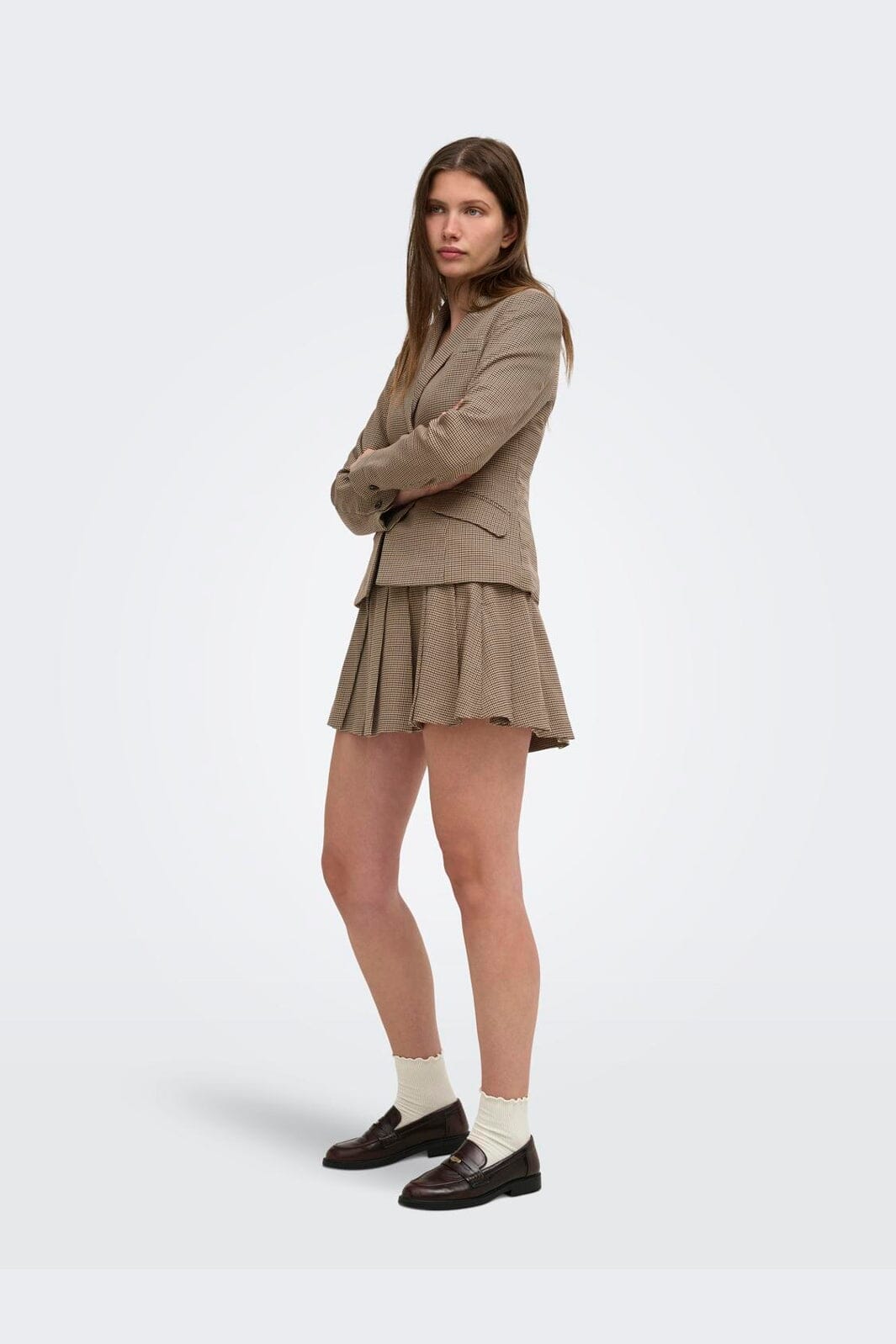 Only - Onlhollis Belt Check Skirt Tlr - 5066070 Amphora Slate Black & Black