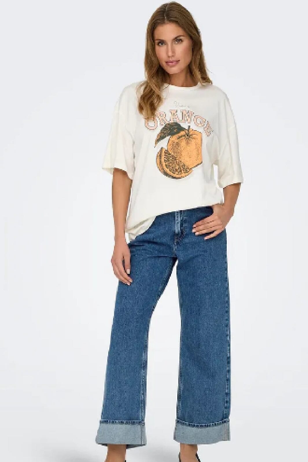 Only - Onlhope Wide Fold Up Cro - 4526976 Medium Blue Denim