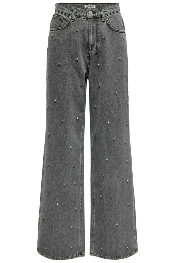 Only - Onlhope Wide Rhinestone Grey - 4740255 Medium Grey Denim Rhinestone