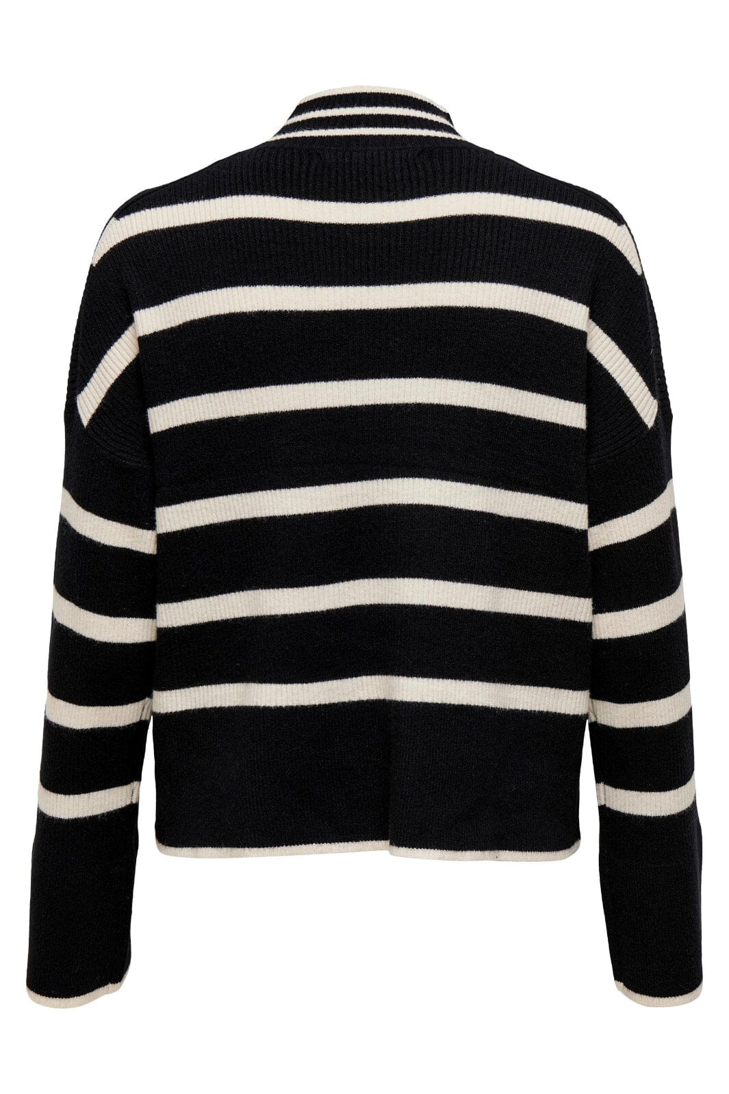 Only - Onlibi L/S Highneck Pullover Knt - 3944171 Black W. Whitecap Gray Melange