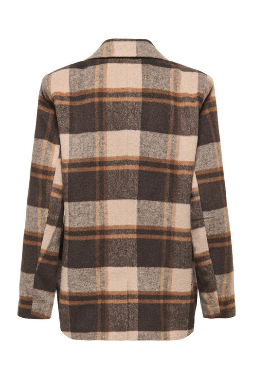 Only - Onlimmy Life Check Blazer - 4950745 Silver Mink W/Chocolate Torte