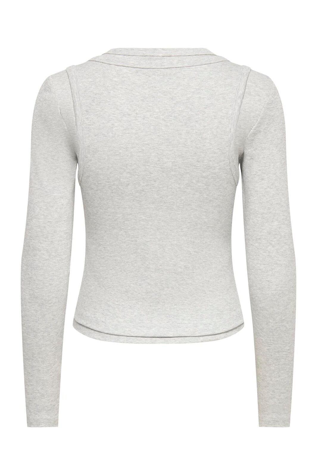 Only - Onljilli L/S O-Neck Double Top - 5122730 Light Grey Melange