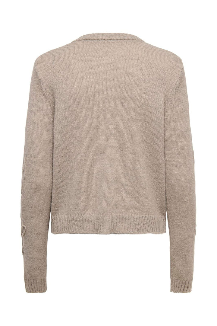 Only - Onljoy Ls O-Ne Deco Button Cardi Knt - 5080704 Moon Rock Dtm String/Fbc Button