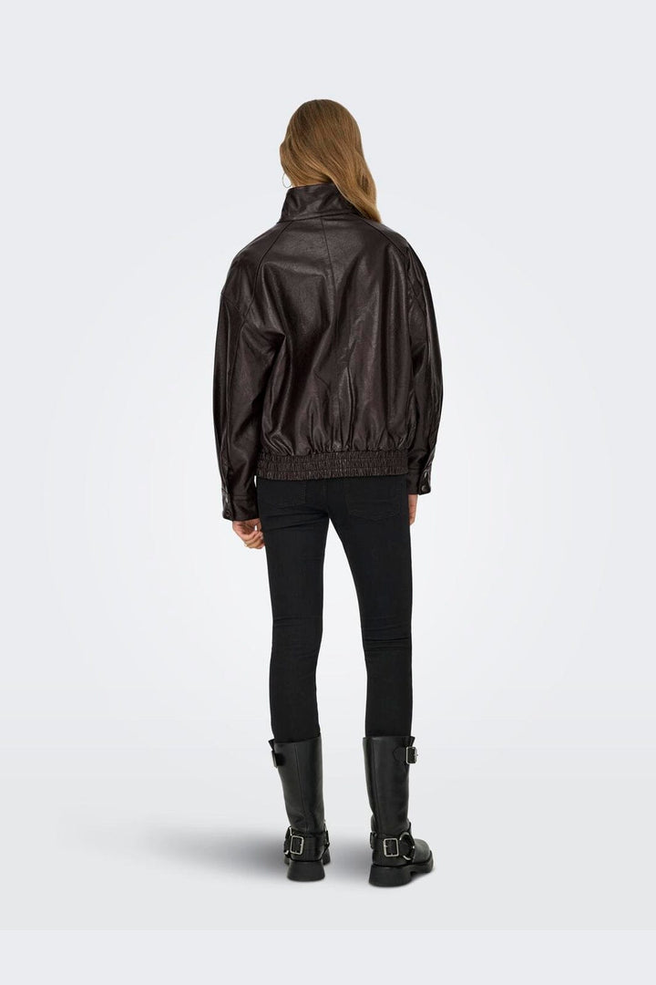 Only - Onljulia Faux Leather Ovz. Bomber - 5002463 Chocolate Torte