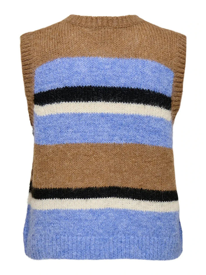 Only - Onlkallie Sl Button Vest Knt - 4946901 Toasted Coconut Ultramarine/Mel/Black/Babys/Black Button Veste 