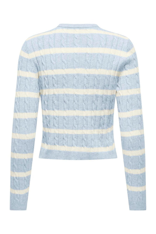 Only - Onlkatia Ls Cable Button Cardigan Cc Knt - 4959317 Cashmere Blue Melange/Babys Breath/Dtm Button