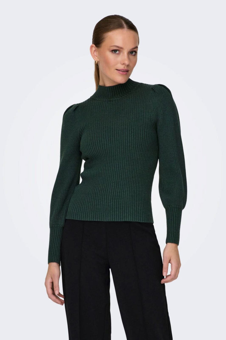Only - Onlkatia L/S Highneck Pullover Knt - 4339995 June Bug